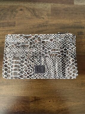 The Sak Snake Embossed Leather Zip Card Holder Wallet Pouch